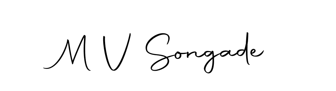 How to make M V Songade name signature. Use Autography-DOLnW style for creating short signs online. This is the latest handwritten sign. M V Songade signature style 10 images and pictures png