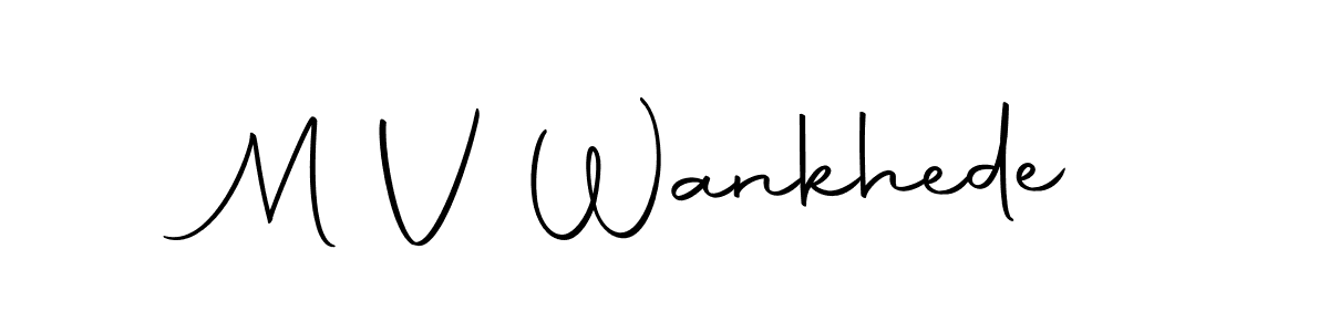 Make a beautiful signature design for name M V Wankhede. Use this online signature maker to create a handwritten signature for free. M V Wankhede signature style 10 images and pictures png
