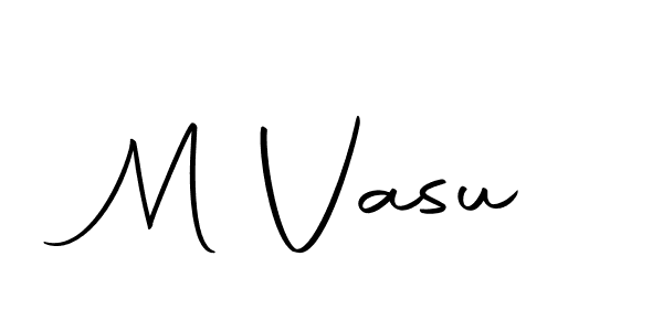 You should practise on your own different ways (Autography-DOLnW) to write your name (M Vasu) in signature. don't let someone else do it for you. M Vasu signature style 10 images and pictures png