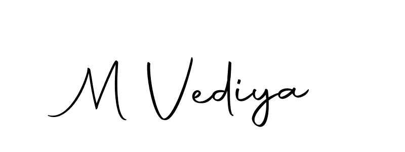 Use a signature maker to create a handwritten signature online. With this signature software, you can design (Autography-DOLnW) your own signature for name M Vediya. M Vediya signature style 10 images and pictures png