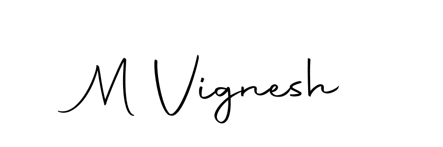 How to make M Vignesh name signature. Use Autography-DOLnW style for creating short signs online. This is the latest handwritten sign. M Vignesh signature style 10 images and pictures png