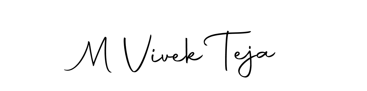 You can use this online signature creator to create a handwritten signature for the name M Vivek Teja. This is the best online autograph maker. M Vivek Teja signature style 10 images and pictures png