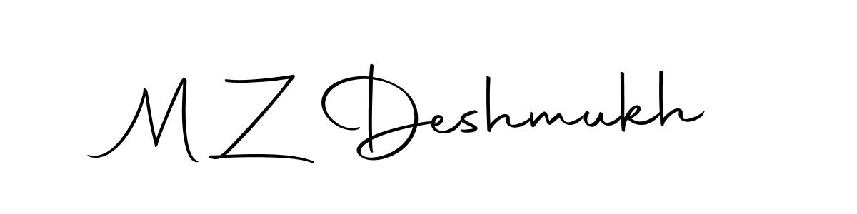 How to make M Z Deshmukh name signature. Use Autography-DOLnW style for creating short signs online. This is the latest handwritten sign. M Z Deshmukh signature style 10 images and pictures png
