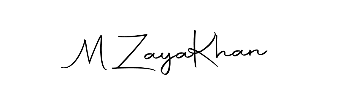 How to make M Zaya  Khan name signature. Use Autography-DOLnW style for creating short signs online. This is the latest handwritten sign. M Zaya  Khan signature style 10 images and pictures png