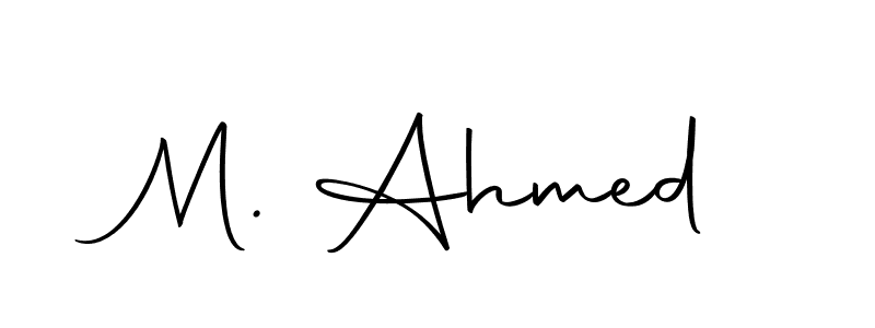 Design your own signature with our free online signature maker. With this signature software, you can create a handwritten (Autography-DOLnW) signature for name M. Ahmed. M. Ahmed signature style 10 images and pictures png