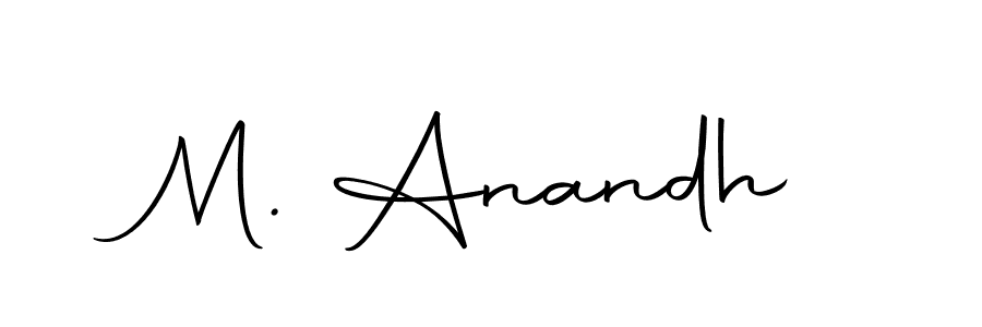 You should practise on your own different ways (Autography-DOLnW) to write your name (M. Anandh) in signature. don't let someone else do it for you. M. Anandh signature style 10 images and pictures png