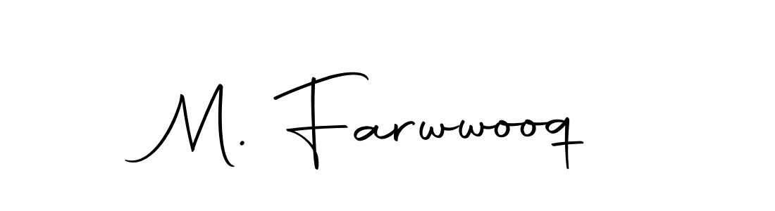 The best way (Autography-DOLnW) to make a short signature is to pick only two or three words in your name. The name M. Farwwooq include a total of six letters. For converting this name. M. Farwwooq signature style 10 images and pictures png