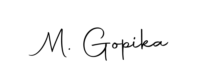 How to make M. Gopika name signature. Use Autography-DOLnW style for creating short signs online. This is the latest handwritten sign. M. Gopika signature style 10 images and pictures png