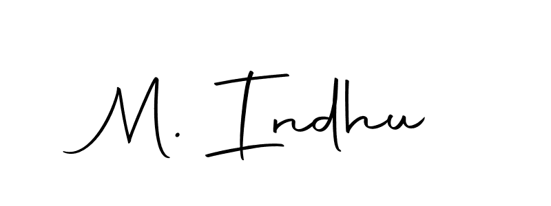 How to make M. Indhu name signature. Use Autography-DOLnW style for creating short signs online. This is the latest handwritten sign. M. Indhu signature style 10 images and pictures png