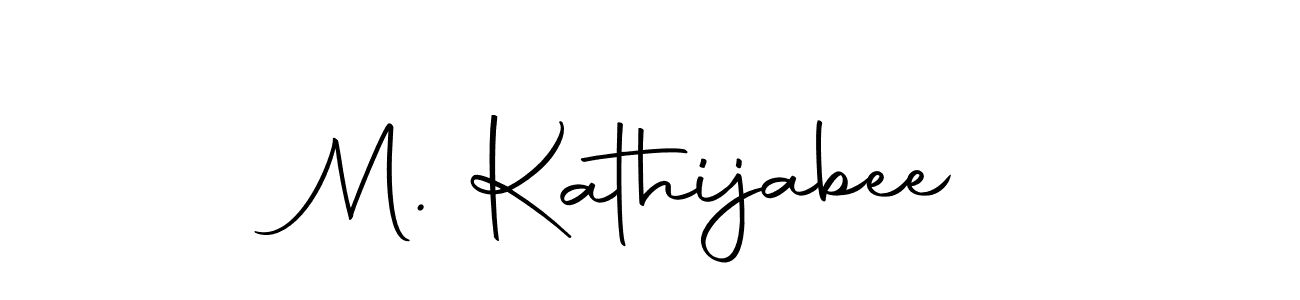 Design your own signature with our free online signature maker. With this signature software, you can create a handwritten (Autography-DOLnW) signature for name M. Kathijabee. M. Kathijabee signature style 10 images and pictures png