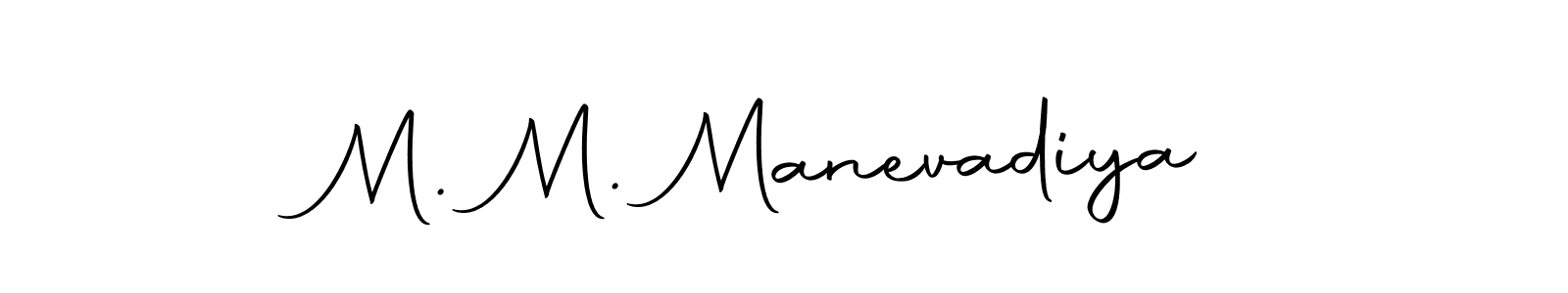 How to make M. M. Manevadiya name signature. Use Autography-DOLnW style for creating short signs online. This is the latest handwritten sign. M. M. Manevadiya signature style 10 images and pictures png