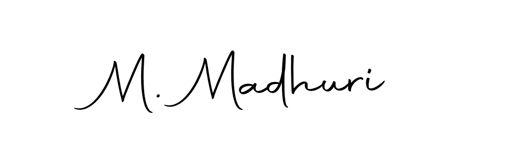 Autography-DOLnW is a professional signature style that is perfect for those who want to add a touch of class to their signature. It is also a great choice for those who want to make their signature more unique. Get M. Madhuri name to fancy signature for free. M. Madhuri signature style 10 images and pictures png