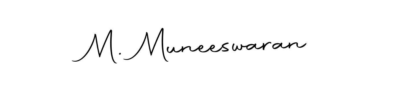 Design your own signature with our free online signature maker. With this signature software, you can create a handwritten (Autography-DOLnW) signature for name M. Muneeswaran. M. Muneeswaran signature style 10 images and pictures png