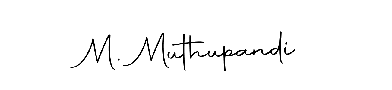 How to make M. Muthupandi name signature. Use Autography-DOLnW style for creating short signs online. This is the latest handwritten sign. M. Muthupandi signature style 10 images and pictures png