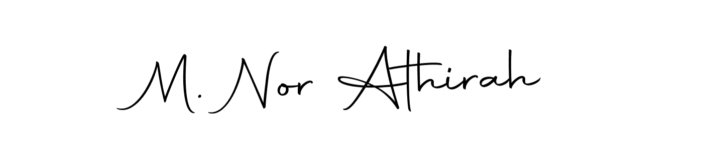 The best way (Autography-DOLnW) to make a short signature is to pick only two or three words in your name. The name M. Nor Athirah include a total of six letters. For converting this name. M. Nor Athirah signature style 10 images and pictures png