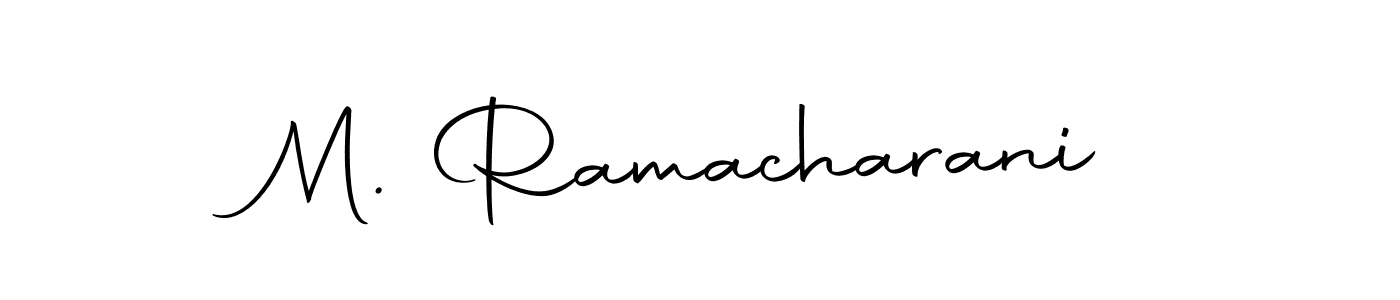 Use a signature maker to create a handwritten signature online. With this signature software, you can design (Autography-DOLnW) your own signature for name M. Ramacharani. M. Ramacharani signature style 10 images and pictures png