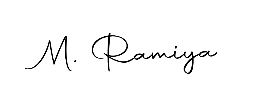 You should practise on your own different ways (Autography-DOLnW) to write your name (M. Ramiya) in signature. don't let someone else do it for you. M. Ramiya signature style 10 images and pictures png