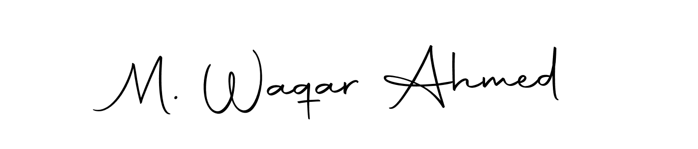 How to make M. Waqar Ahmed name signature. Use Autography-DOLnW style for creating short signs online. This is the latest handwritten sign. M. Waqar Ahmed signature style 10 images and pictures png