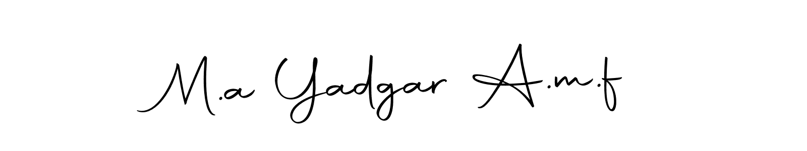 You should practise on your own different ways (Autography-DOLnW) to write your name (M.a Yadgar A.m.f) in signature. don't let someone else do it for you. M.a Yadgar A.m.f signature style 10 images and pictures png