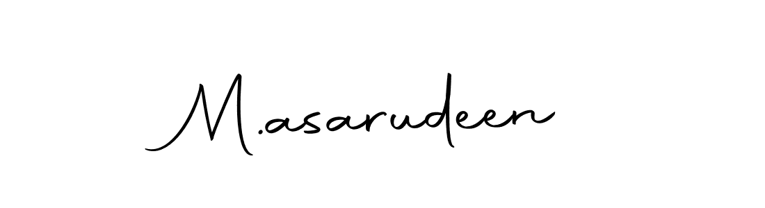 How to make M.asarudeen name signature. Use Autography-DOLnW style for creating short signs online. This is the latest handwritten sign. M.asarudeen signature style 10 images and pictures png