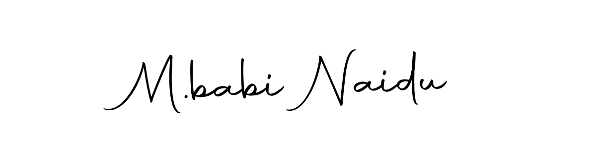 Use a signature maker to create a handwritten signature online. With this signature software, you can design (Autography-DOLnW) your own signature for name M.babi Naidu. M.babi Naidu signature style 10 images and pictures png