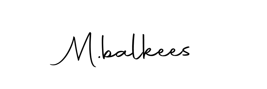 The best way (Autography-DOLnW) to make a short signature is to pick only two or three words in your name. The name M.balkees include a total of six letters. For converting this name. M.balkees signature style 10 images and pictures png