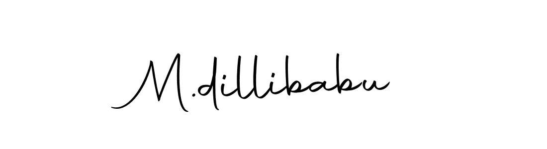 How to make M.dillibabu name signature. Use Autography-DOLnW style for creating short signs online. This is the latest handwritten sign. M.dillibabu signature style 10 images and pictures png