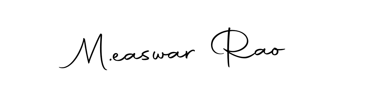 The best way (Autography-DOLnW) to make a short signature is to pick only two or three words in your name. The name M.easwar Rao include a total of six letters. For converting this name. M.easwar Rao signature style 10 images and pictures png