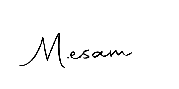 The best way (Autography-DOLnW) to make a short signature is to pick only two or three words in your name. The name M.esam include a total of six letters. For converting this name. M.esam signature style 10 images and pictures png