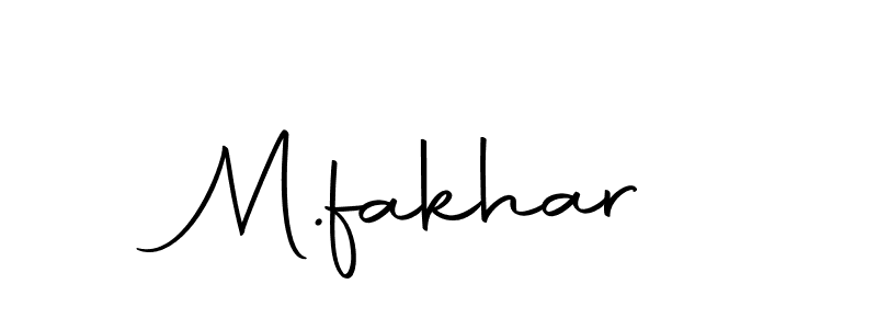 You should practise on your own different ways (Autography-DOLnW) to write your name (M.fakhar) in signature. don't let someone else do it for you. M.fakhar signature style 10 images and pictures png