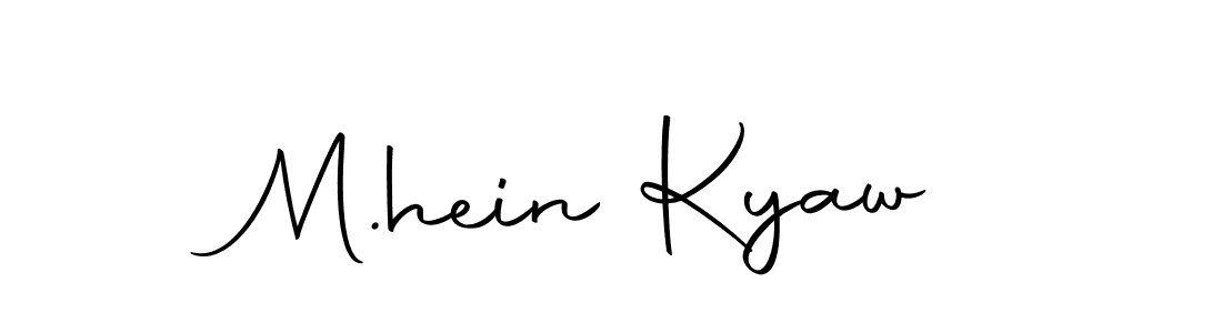 Use a signature maker to create a handwritten signature online. With this signature software, you can design (Autography-DOLnW) your own signature for name M.hein Kyaw. M.hein Kyaw signature style 10 images and pictures png