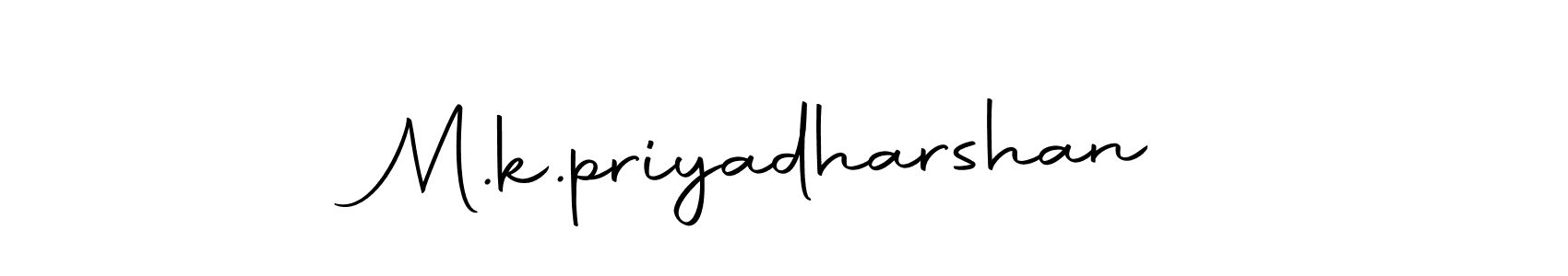 Create a beautiful signature design for name M.k.priyadharshan. With this signature (Autography-DOLnW) fonts, you can make a handwritten signature for free. M.k.priyadharshan signature style 10 images and pictures png