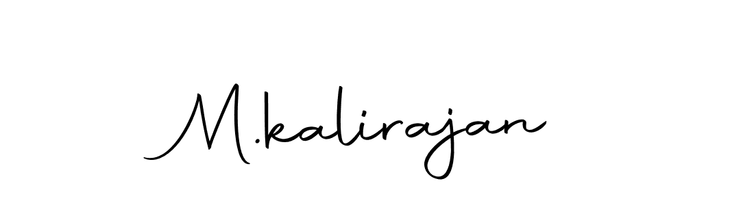 Use a signature maker to create a handwritten signature online. With this signature software, you can design (Autography-DOLnW) your own signature for name M.kalirajan. M.kalirajan signature style 10 images and pictures png