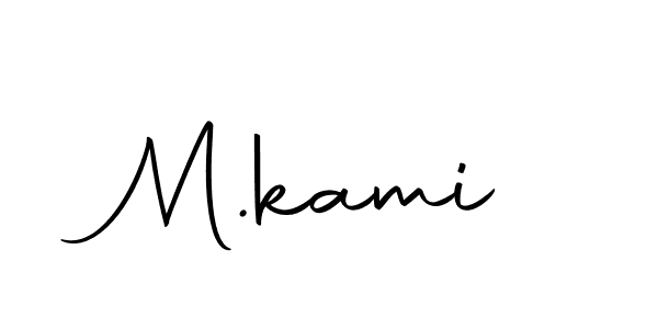 You should practise on your own different ways (Autography-DOLnW) to write your name (M.kami) in signature. don't let someone else do it for you. M.kami signature style 10 images and pictures png