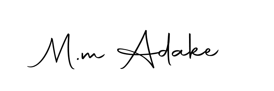 You should practise on your own different ways (Autography-DOLnW) to write your name (M.m Adake) in signature. don't let someone else do it for you. M.m Adake signature style 10 images and pictures png