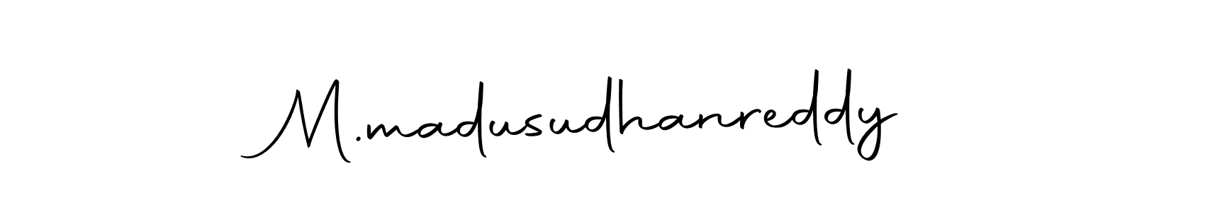 How to make M.madusudhanreddy name signature. Use Autography-DOLnW style for creating short signs online. This is the latest handwritten sign. M.madusudhanreddy signature style 10 images and pictures png