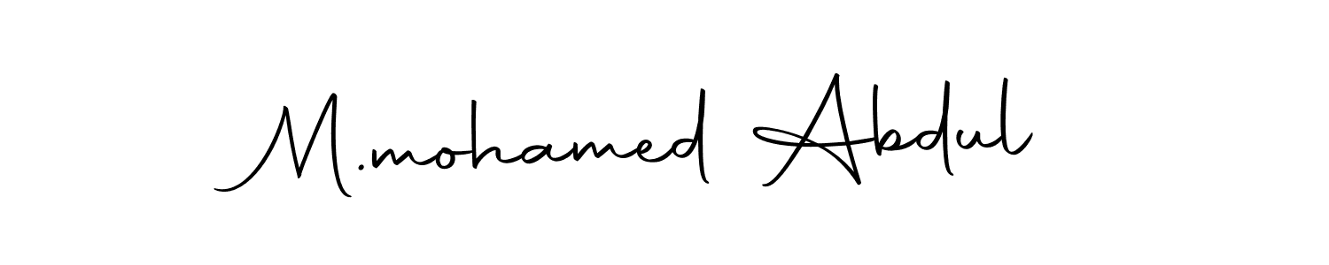 You should practise on your own different ways (Autography-DOLnW) to write your name (M.mohamed Abdul) in signature. don't let someone else do it for you. M.mohamed Abdul signature style 10 images and pictures png