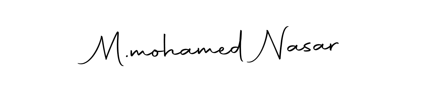 You should practise on your own different ways (Autography-DOLnW) to write your name (M.mohamed Nasar) in signature. don't let someone else do it for you. M.mohamed Nasar signature style 10 images and pictures png