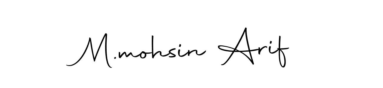 Use a signature maker to create a handwritten signature online. With this signature software, you can design (Autography-DOLnW) your own signature for name M.mohsin Arif. M.mohsin Arif signature style 10 images and pictures png