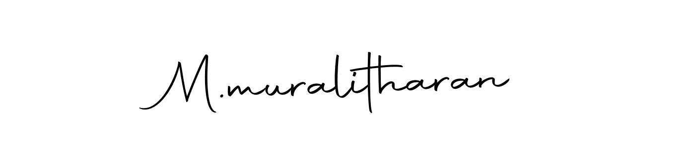 Use a signature maker to create a handwritten signature online. With this signature software, you can design (Autography-DOLnW) your own signature for name M.muralitharan. M.muralitharan signature style 10 images and pictures png