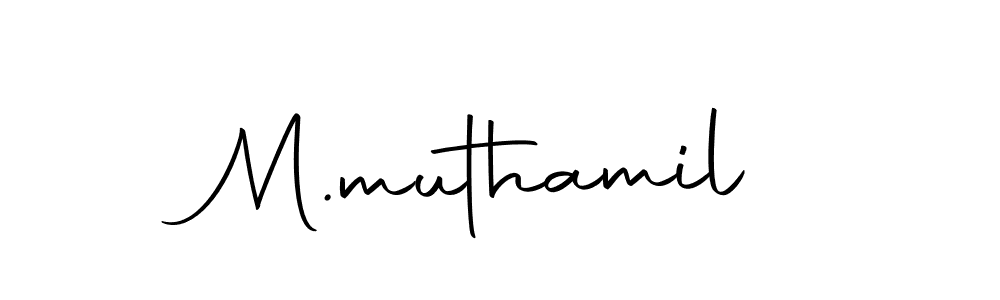 if you are searching for the best signature style for your name M.muthamil. so please give up your signature search. here we have designed multiple signature styles  using Autography-DOLnW. M.muthamil signature style 10 images and pictures png