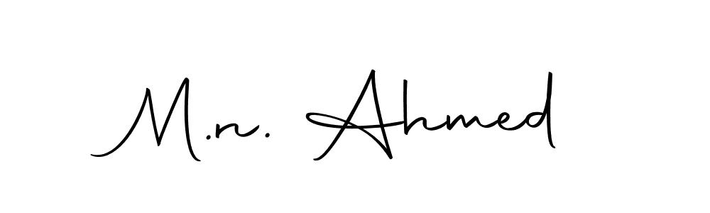 How to make M.n. Ahmed name signature. Use Autography-DOLnW style for creating short signs online. This is the latest handwritten sign. M.n. Ahmed signature style 10 images and pictures png