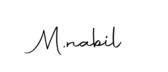 How to make M.nabil name signature. Use Autography-DOLnW style for creating short signs online. This is the latest handwritten sign. M.nabil signature style 10 images and pictures png