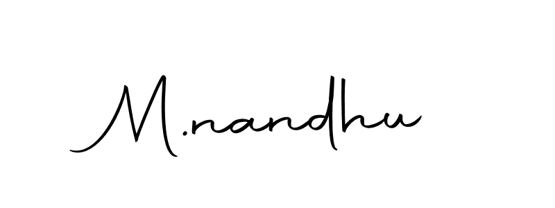 You should practise on your own different ways (Autography-DOLnW) to write your name (M.nandhu) in signature. don't let someone else do it for you. M.nandhu signature style 10 images and pictures png
