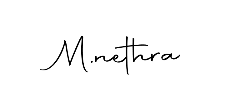 How to make M.nethra name signature. Use Autography-DOLnW style for creating short signs online. This is the latest handwritten sign. M.nethra signature style 10 images and pictures png