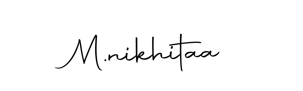 Similarly Autography-DOLnW is the best handwritten signature design. Signature creator online .You can use it as an online autograph creator for name M.nikhitaa. M.nikhitaa signature style 10 images and pictures png