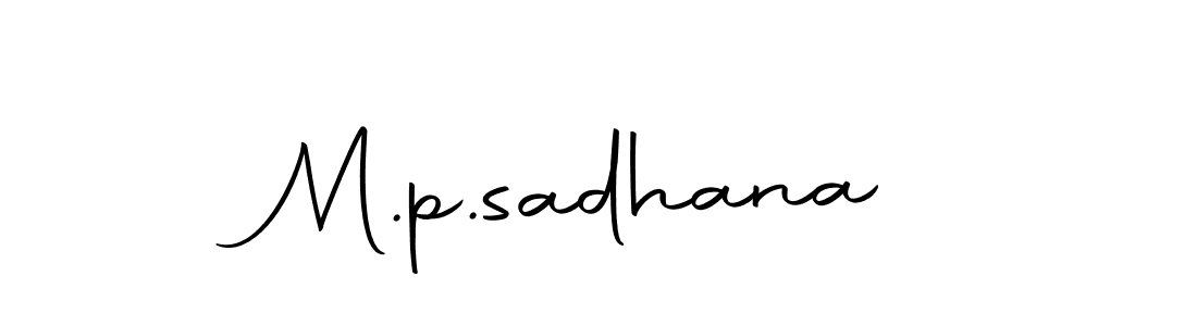 Use a signature maker to create a handwritten signature online. With this signature software, you can design (Autography-DOLnW) your own signature for name M.p.sadhana. M.p.sadhana signature style 10 images and pictures png