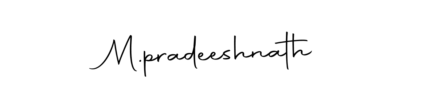 The best way (Autography-DOLnW) to make a short signature is to pick only two or three words in your name. The name M.pradeeshnath include a total of six letters. For converting this name. M.pradeeshnath signature style 10 images and pictures png