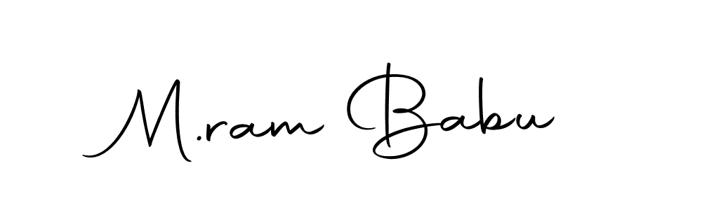 The best way (Autography-DOLnW) to make a short signature is to pick only two or three words in your name. The name M.ram Babu include a total of six letters. For converting this name. M.ram Babu signature style 10 images and pictures png