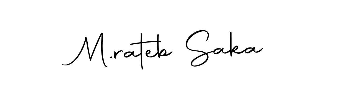 How to make M.rateb Saka name signature. Use Autography-DOLnW style for creating short signs online. This is the latest handwritten sign. M.rateb Saka signature style 10 images and pictures png